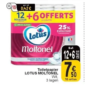 Cora Toiletpapier LOTUS MOLTONEL aanbieding