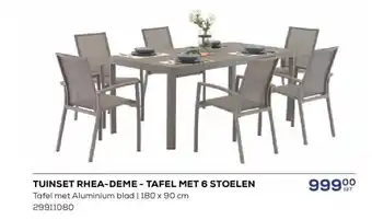 Supra Bazar TUINSET RHEA-DEME - TAFEL MET 6 STOELEN aanbieding