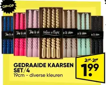 Big Bazar GEDRAAIDE KAARSEN SET/4 aanbieding