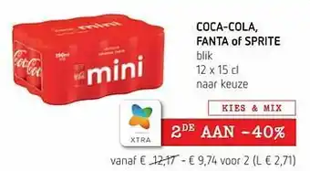 Spar Colruyt Coca-cola, fanta of sprite blik aanbieding