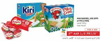 Spar Colruyt Mini babybel, kiri dippi of pik + croq aanbieding