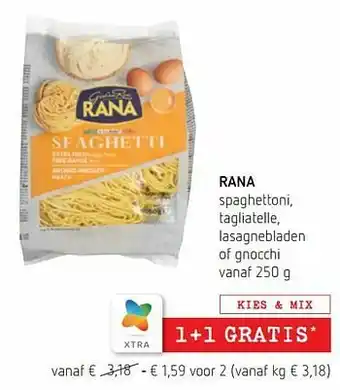 Spar Colruyt Rana spaghettoni, tagliatelle, lasagnebladen of gnocchi aanbieding
