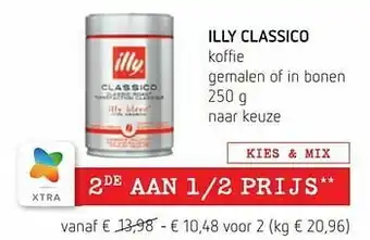 Spar Colruyt Illy classico koffie gemalen of in bonen aanbieding