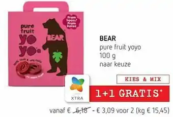 Spar Colruyt Bear pure fruit yoyo aanbieding