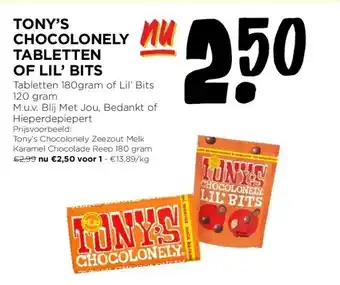 Jumbo TONY’S CHOCOLONELY TABLETTEN OF LIL’ BITS aanbieding