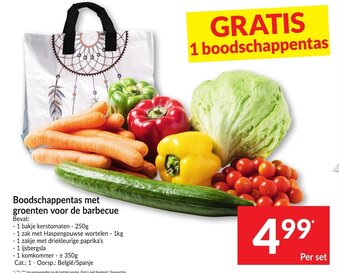 Intermarché Boodschappentas met groenten voor de barbecue aanbieding