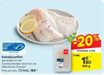 Carrefour Market Kabeljauwfilet 100g aanbieding