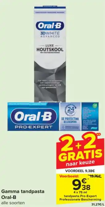 Carrefour Market Oral-B Gamma tandpasta 4 x 75ml aanbieding