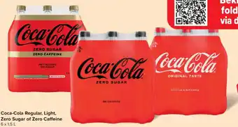 Carrefour Market Coca-Cola Regular, Light, Zero Sugar of Zero Caffeine 6 x 1,5 L aanbieding