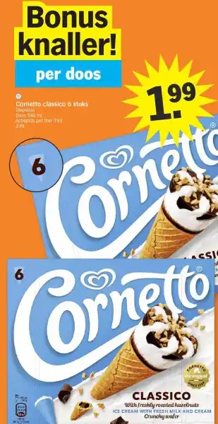 Albert Heijn Cornetto classico 6 stuks aanbieding