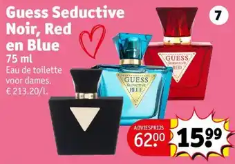 Kruidvat Guess Seductive Noir Red en Blue 75 ml aanbieding