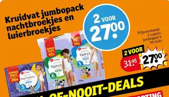 Kruidvat jumbopack nachtbroekjes en Luierbroekjes aanbieding