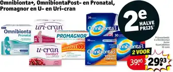 Kruidvat Omnibionta+ OmnibiontaPost en Pronatal Promagnor en U en Uri cran aanbieding