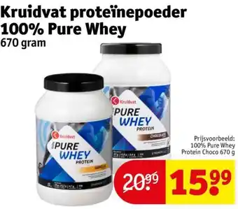 Kruidvat proteïnepoeder 100% Pure Whey 670 GRAM aanbieding