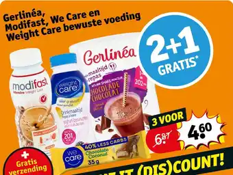 Kruidvat Gerlinéa Modifast We Care en Weight Care bewuste voeding aanbieding