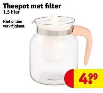 Kruidvat Theepot met filter 1.5 liter aanbieding