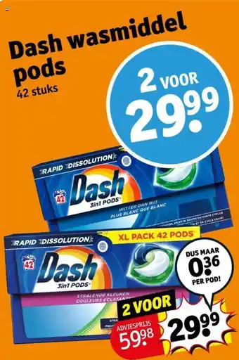 Kruidvat Dash wasmiddel pods aanbieding