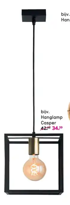 Leen Bakker Hanglamp Casper zwart 120 x 22 x 22cm aanbieding