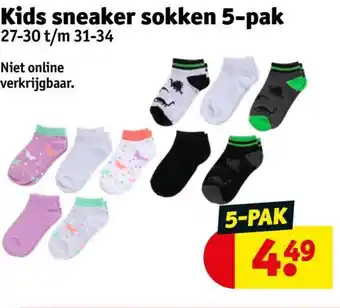 Kruidvat Kids sneaker sokken 5-pak aanbieding