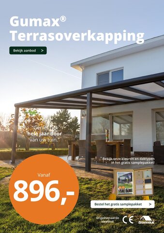 Tuinmaximaal Gumax Terrasoverkapping aanbieding