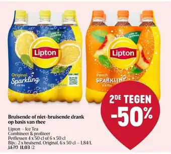 Delhaize Bruisende of niet-bruisende drank op basis van thee aanbieding