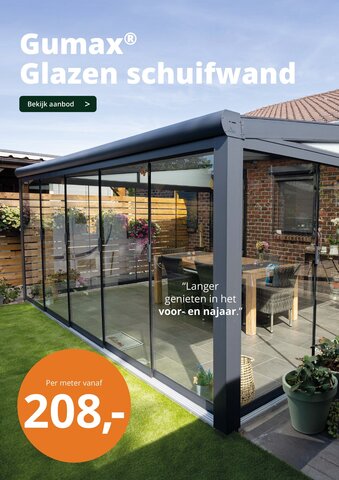 Tuinmaximaal Gumax Glazen schuifwand aanbieding