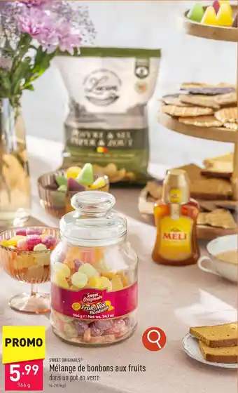 ALDI SWEET ORIGINALS Mélange de bonbons aux fruits  966g aanbieding