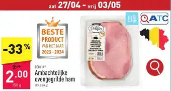 ALDI DÉLIFIN Ambachtelijke ovengegrilde ham 150g aanbieding