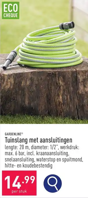 ALDI GARDENLINE Tuinslang met aansluitingen aanbieding