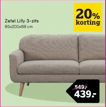 Leen Bakker Zetel Lilly 3-zits aanbieding