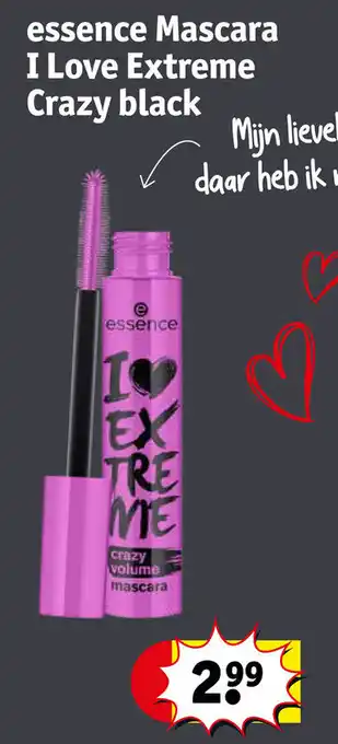 Kruidvat essence Mascara I Love Extreme Crazy black aanbieding