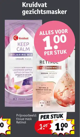 Kruidvat Gezichtsmasker aanbieding