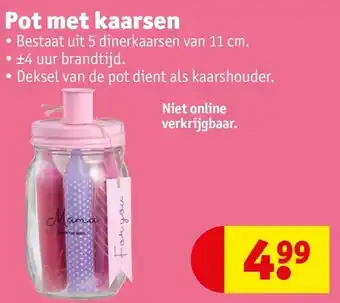 Kruidvat Pot met kaarsen aanbieding