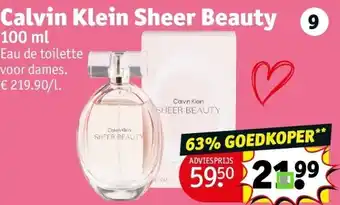 Kruidvat Calvin Klein Sheer Beauty aanbieding