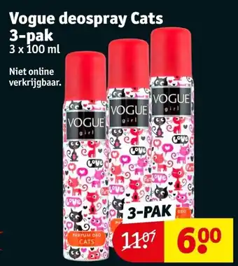 Kruidvat Vogue deospray Cats 3-pak aanbieding