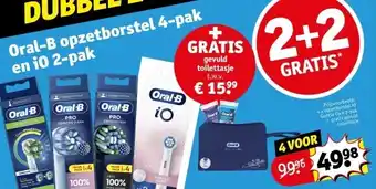 Kruidvat Oral-B opzetborstel 4-pak en iO 2-pak aanbieding