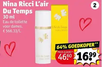 Kruidvat Nina Ricci L’air Du Temps aanbieding