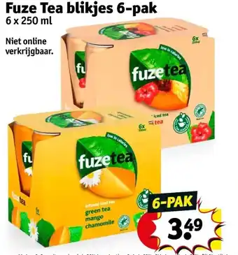 Kruidvat Fuze Tea blikjes 6-pak aanbieding