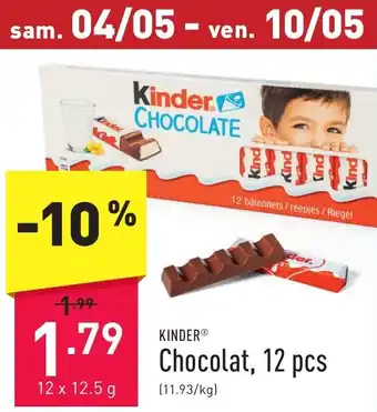 ALDI KINDER Chocolat, 12 x 12.5g aanbieding