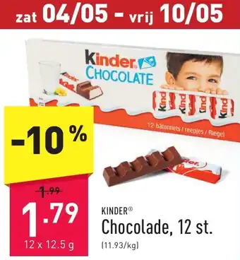 ALDI KINDER Chocolade, 12 x 12.5g aanbieding