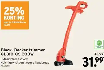 GAMMA Black+Decker trimmer GL310-QS 300W aanbieding