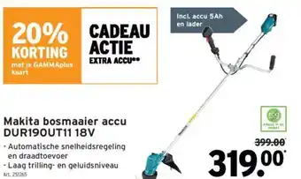 GAMMA Makita bosmaaier accu DUR190UT11 18V aanbieding