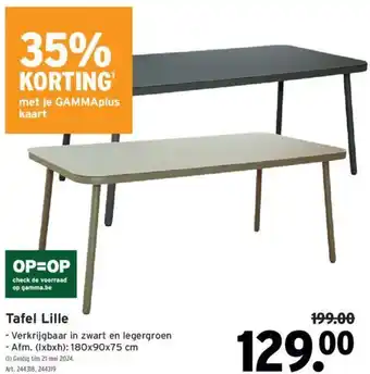 GAMMA Tafel Lille aanbieding