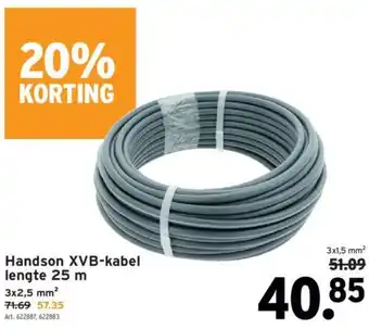 GAMMA Handson XVB-kabel lengte 25 m 3x1.5 mm² aanbieding