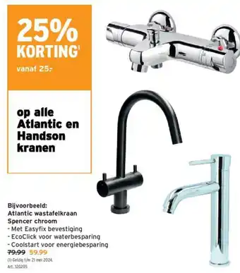 GAMMA Atlantic wastafelkraan Spencer chroom aanbieding