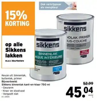 GAMMA Sikkens binnenlak kant-en-klaar 750 ml aanbieding