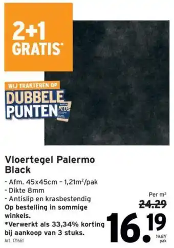 GAMMA Vloertegel Palermo Black Per m² aanbieding