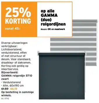 GAMMA rolgordijn 5710 zwart aanbieding