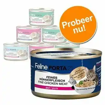 Zooplus 6x156g Feline Tonijn met Zeewier (graanvrij) Porta 21 Kattenvoer aanbieding