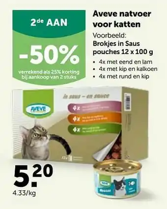AVEVE Brokjes in saus pouches aanbieding